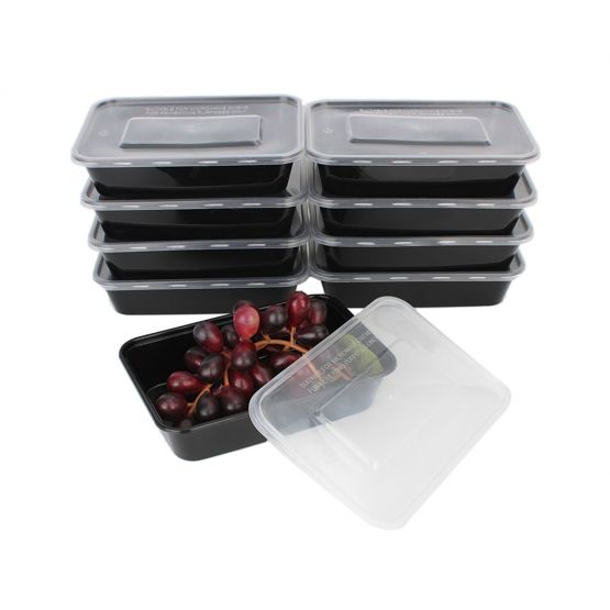Set Of 10 Black Disposable Food Containers